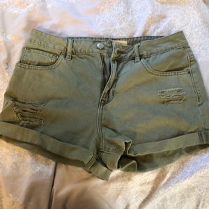 Green denim shorts from pac sun